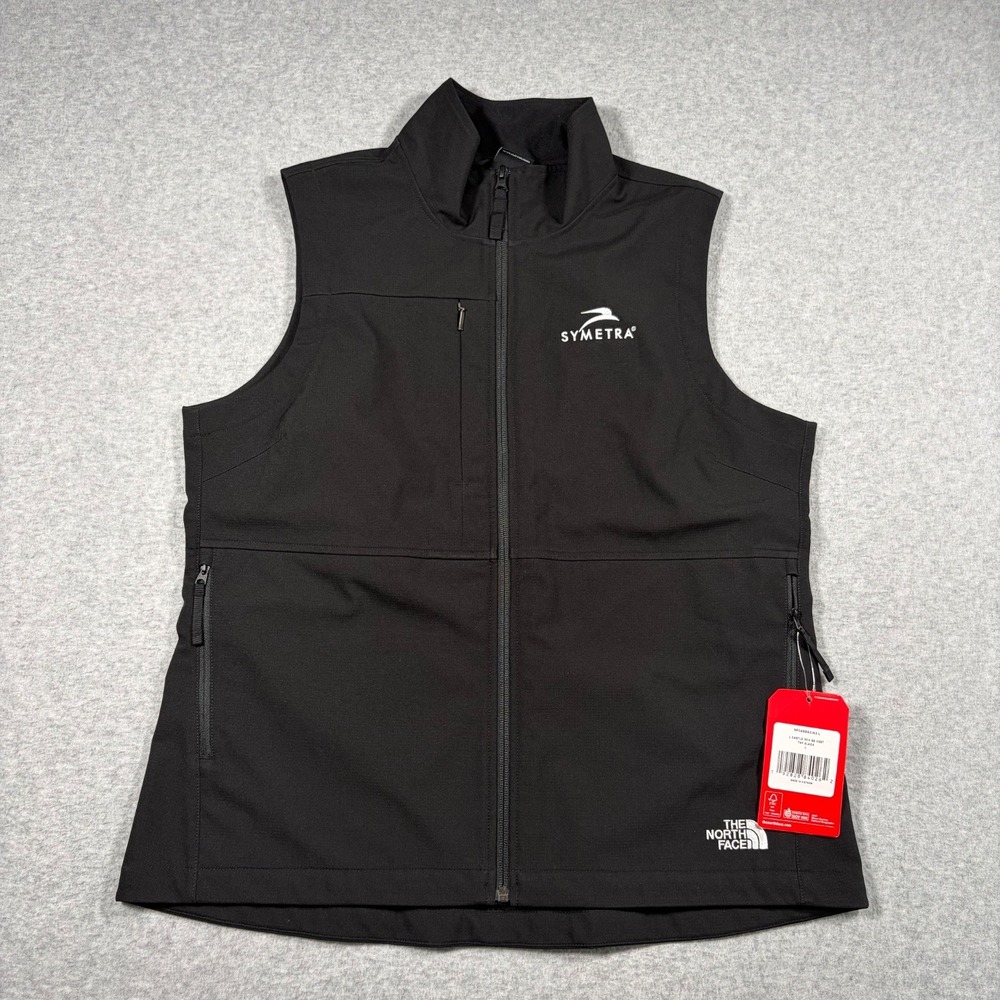 The North Face Castle Rock Soft Shell Vest Womens Large Black Embroidered NWT